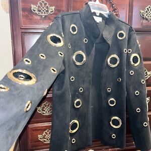 Stylish Black Jacket with Gold Accents